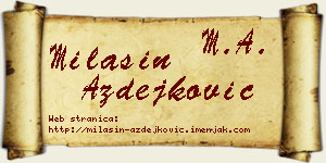 Milašin Azdejković vizit kartica